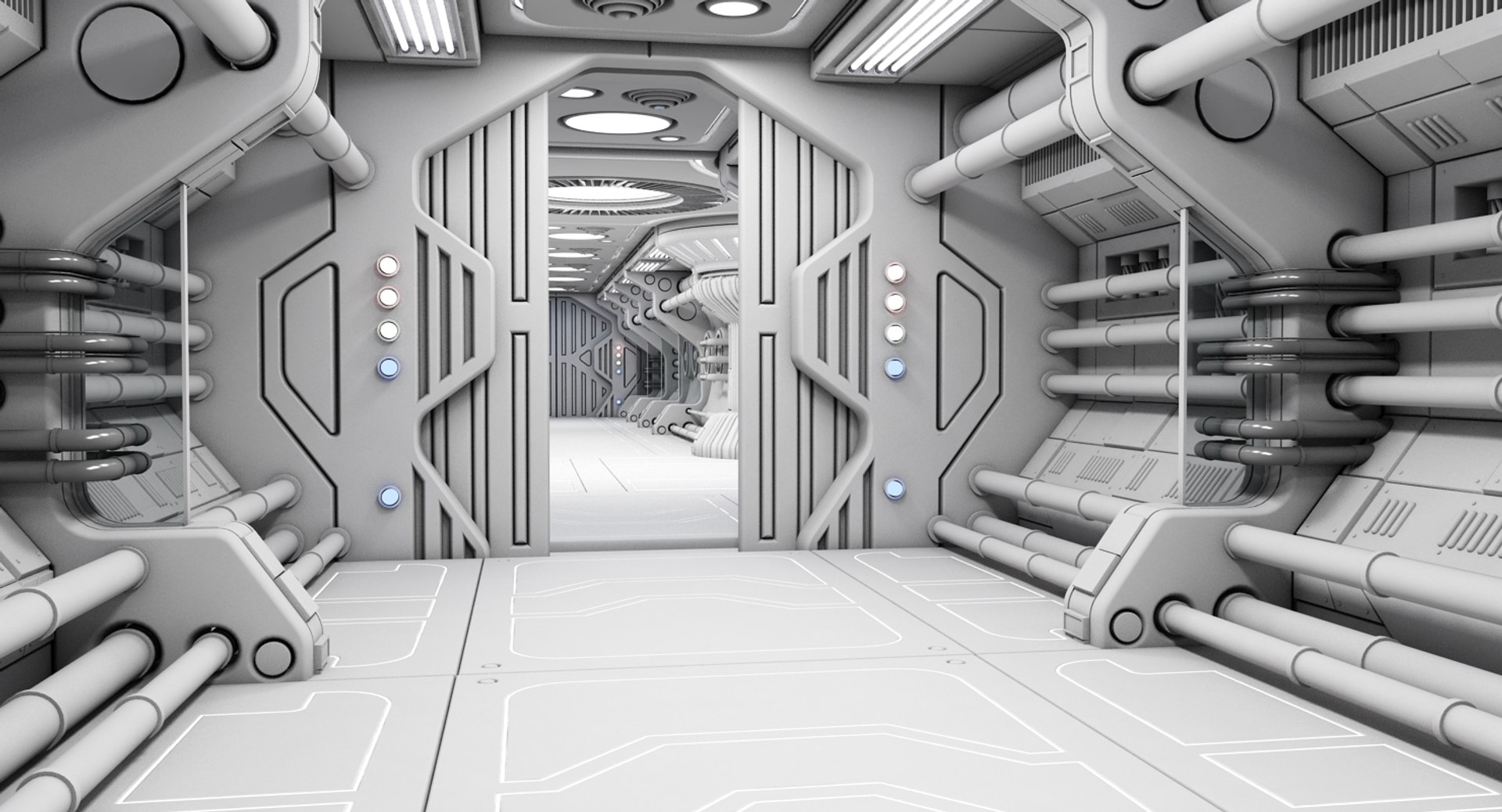 Sci-fi Interior Scene 3d Max