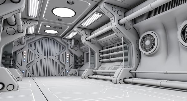 sci-fi interior scene 3d max