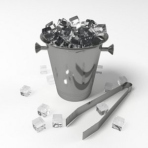 ice bucket cubes 3D model