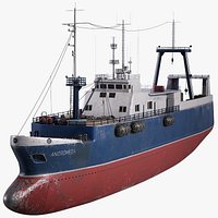 Old Fishing Trawler Vessel PBR