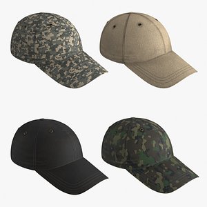 3D model Tactical Denim Baseball Cap 4 colors