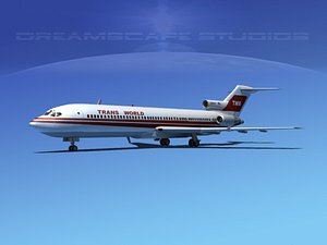 airline boeing 727 727-200 3d dxf
