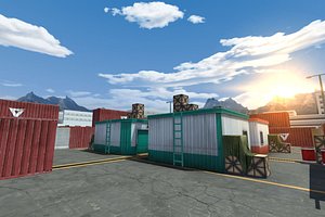Mobile FPS Game Environment Map cs ice world counter strike low poly Unity3d 3D model