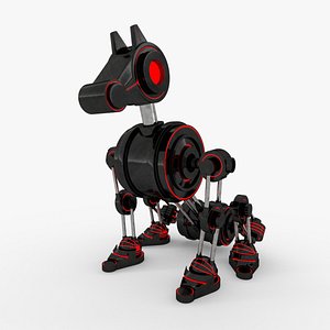 3D robot dog rigged