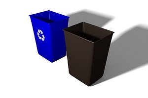 Recycling Bin and Trash Bin