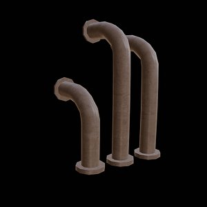 Pipe tube iron plastic low poly Free low-poly 3D model