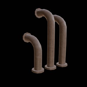 Pipe tube iron plastic low poly Free low-poly 3D model