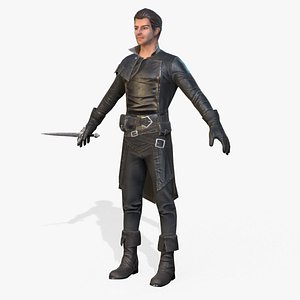 3D model real-time rigged hero rogue
