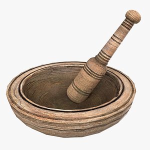 Wooden Mortar and Pestle