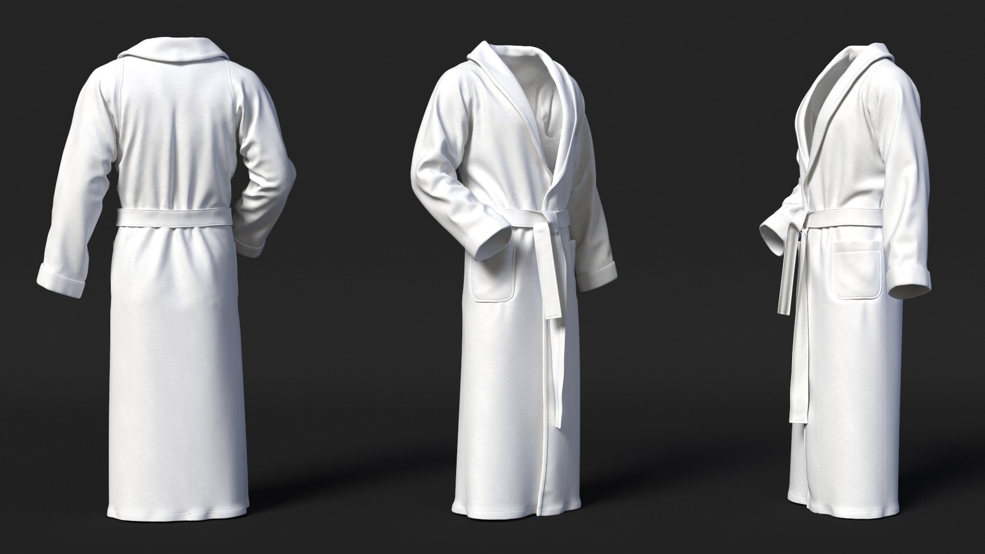 Spa Bathrobe 3D Model - TurboSquid 2130539