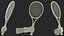 Man Hand with Nike Swoosh Wristband Holds Tennis Racquet Rigged for Cinema 4D
