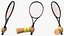 Man Hand with Nike Swoosh Wristband Holds Tennis Racquet Rigged for Cinema 4D