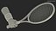 Man Hand with Nike Swoosh Wristband Holds Tennis Racquet Rigged for Cinema 4D