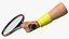 Man Hand with Nike Swoosh Wristband Holds Tennis Racquet Rigged for Cinema 4D