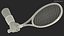 Man Hand with Nike Swoosh Wristband Holds Tennis Racquet Rigged for Cinema 4D