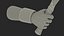 Man Hand with Nike Swoosh Wristband Holds Tennis Racquet Rigged for Cinema 4D