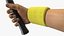 Man Hand with Nike Swoosh Wristband Holds Tennis Racquet Rigged for Cinema 4D