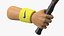 Man Hand with Nike Swoosh Wristband Holds Tennis Racquet Rigged for Cinema 4D
