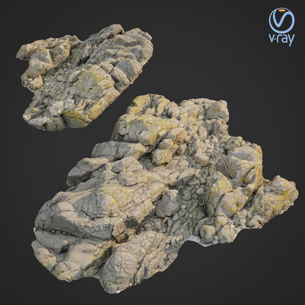 scanned rock cliff l 3D model