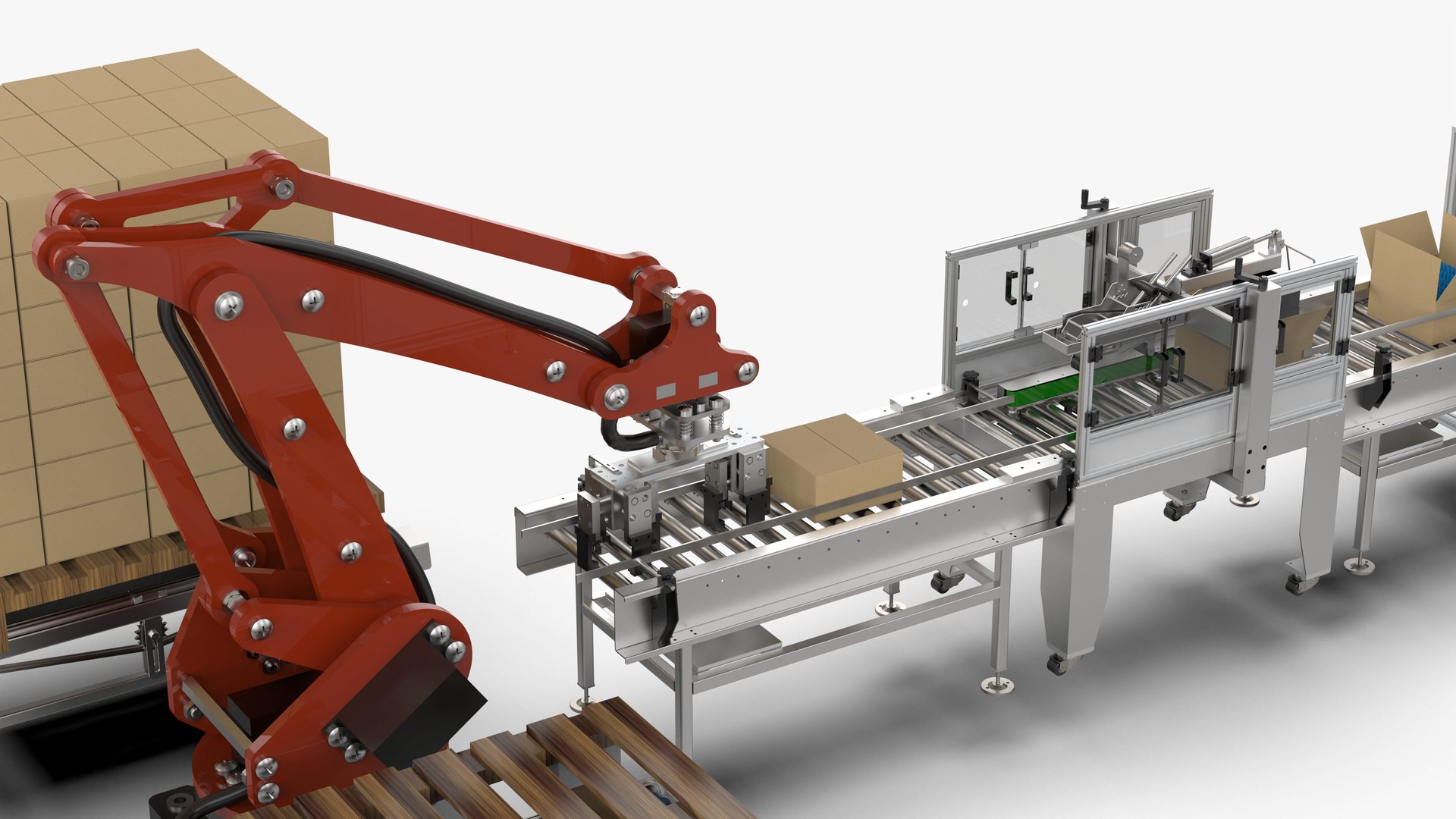 3D Model Automatic Loading And Unloading Filling Labeling And ...