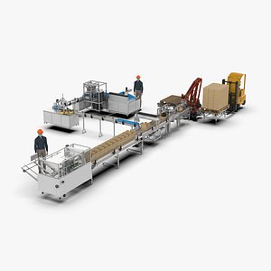 Automatic Loading and Unloading Filling Labeling and Palletizing Production Line