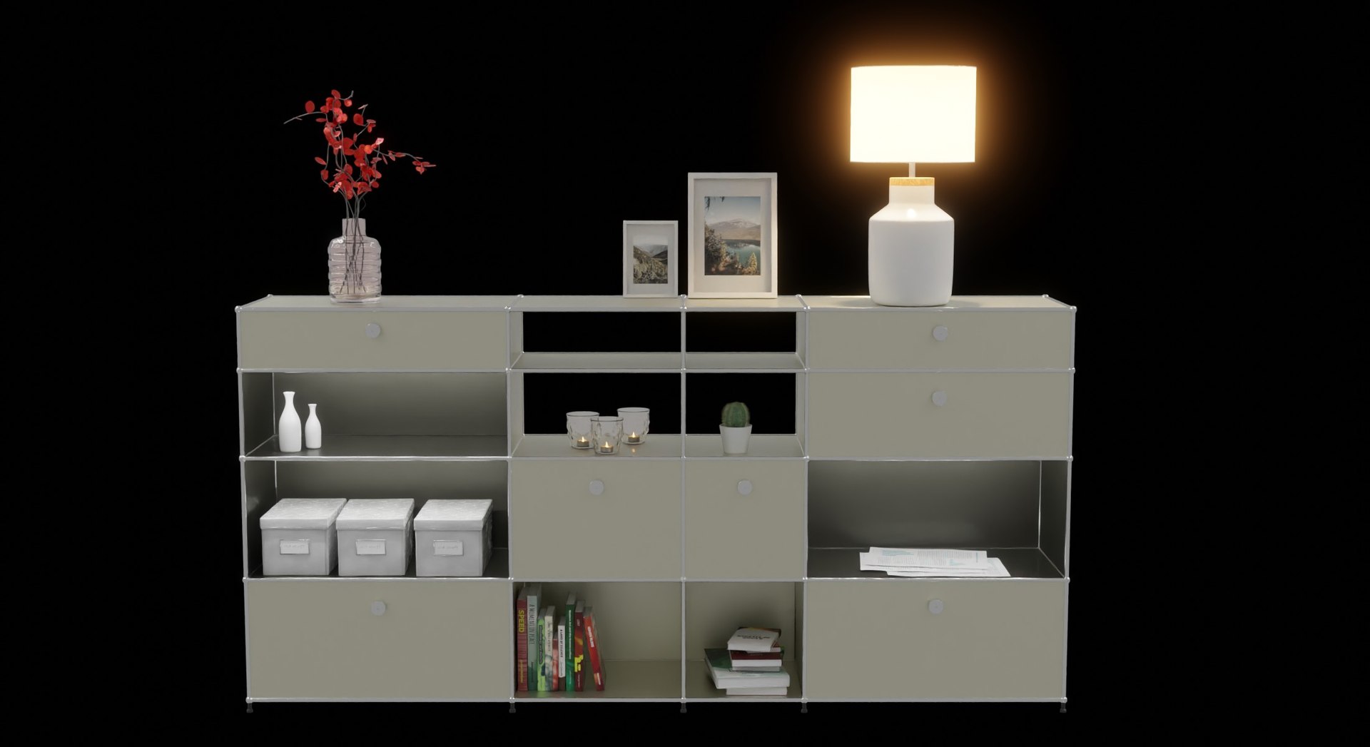 Shelf Or Console With Decoration 3D Model - TurboSquid 2236024
