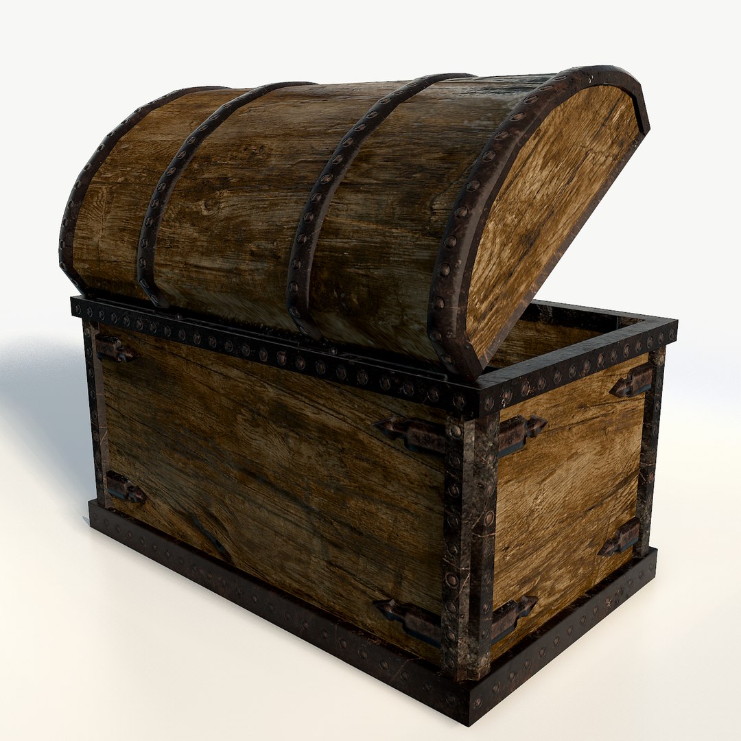 3d realistic pirate chest model