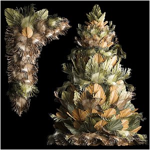 Christmas tree for decoration from dry fan palm leaves 3D model