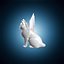 翼のある猫の神秘的な3Dプリントモデル