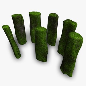 3D Rock Pillars - Moss 2 model