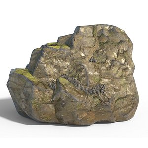 3D Wet Cliff Rock