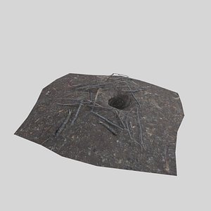 low-poly burrow ground 3D model