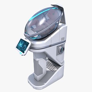 sci-fi incubation chamber fetus 3D model