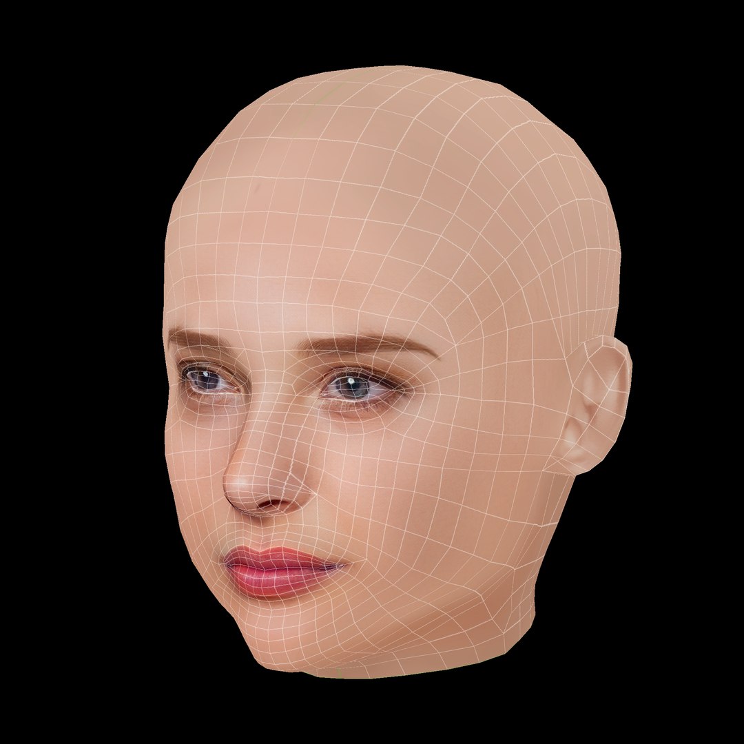 Chloe Grace Moretz Head - Low Poly Head For Game - No Hair 3D Model ...