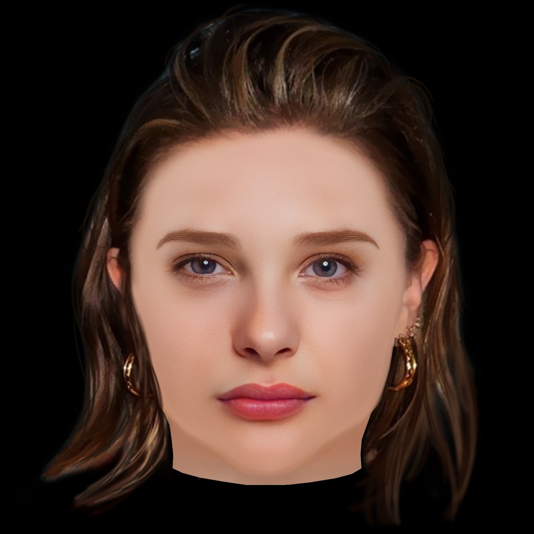 Chloe Grace Moretz Head - Low Poly Head For Game - No Hair 3D Model ...