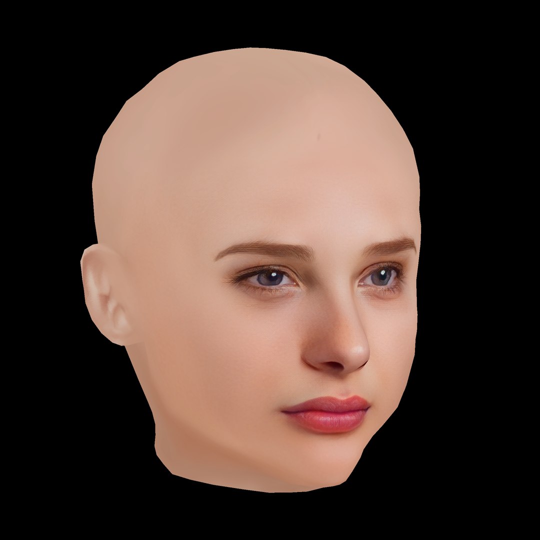 Chloe Grace Moretz Head - Low Poly Head For Game - No Hair 3D Model ...