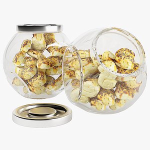 Glass jar cookie content 05 3D