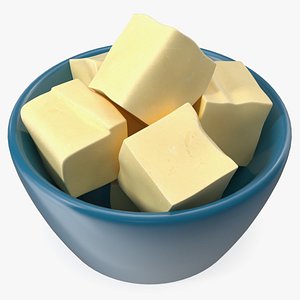3D Bowl with Pieces of Butter model