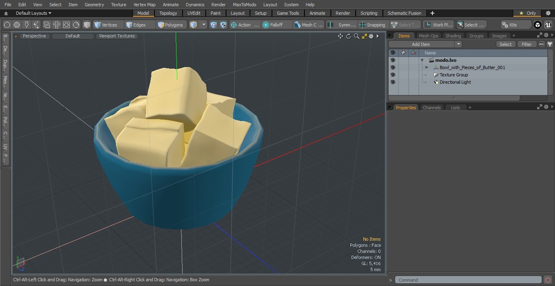 3D Bowl With Pieces Of Butter Model - TurboSquid 1997453