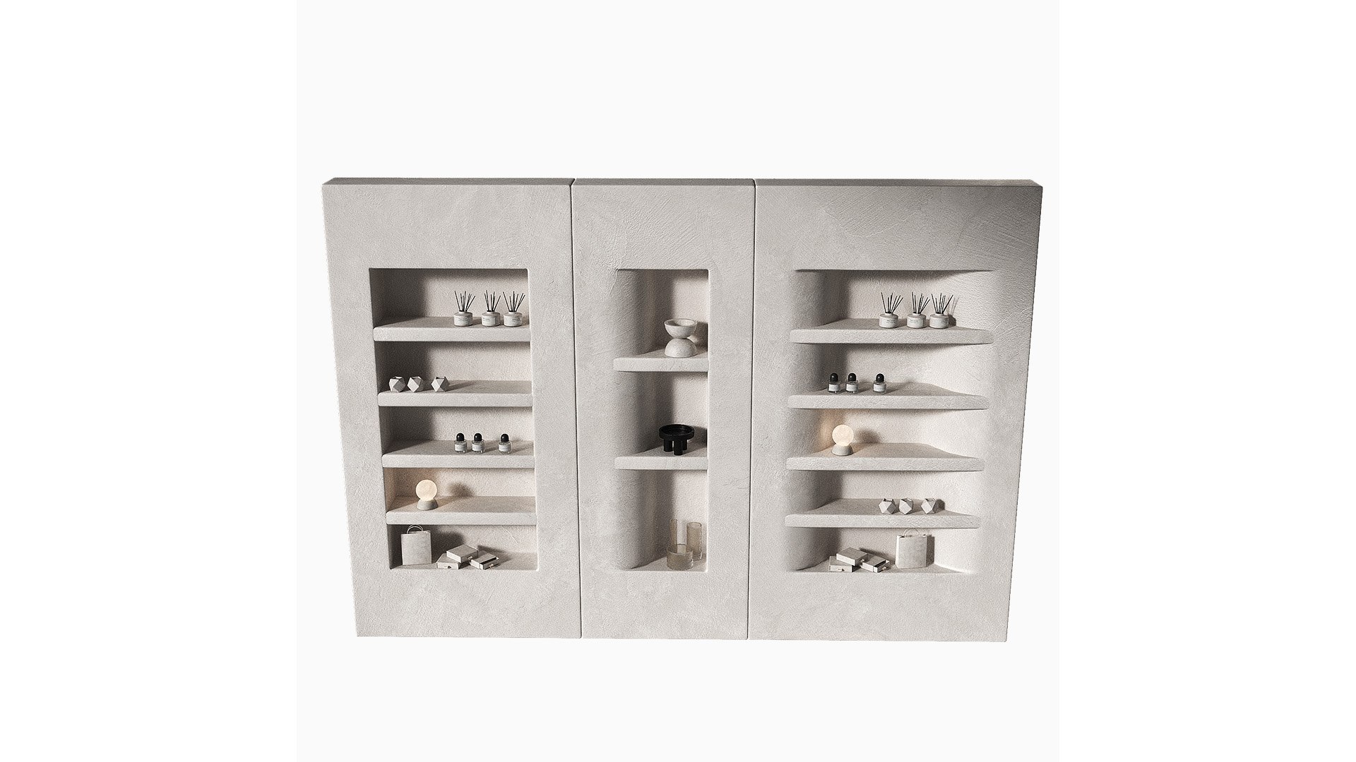 Niche Wall Shelving With Decor Rack Showcase Model - TurboSquid 2251976