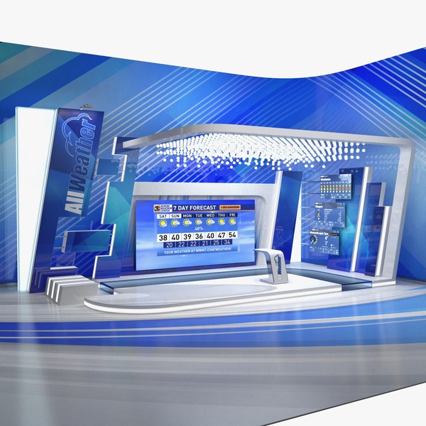 weather tv studio blue 3D