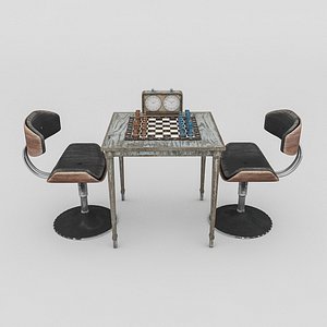 chess set and table  chair model