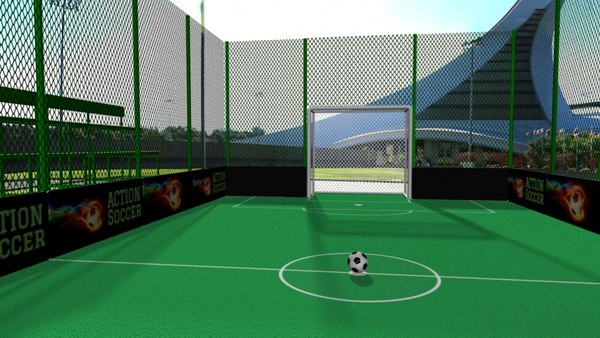 action soccer field 3D