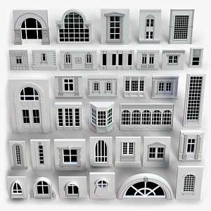 Building Facade Collection 4 - 34 pieces 3D model
