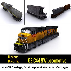 union pacific locomotive cargo 3d model