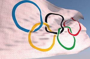 Animated Olympic Games Waving Flag - Bandera de los Juegos Olimpicos