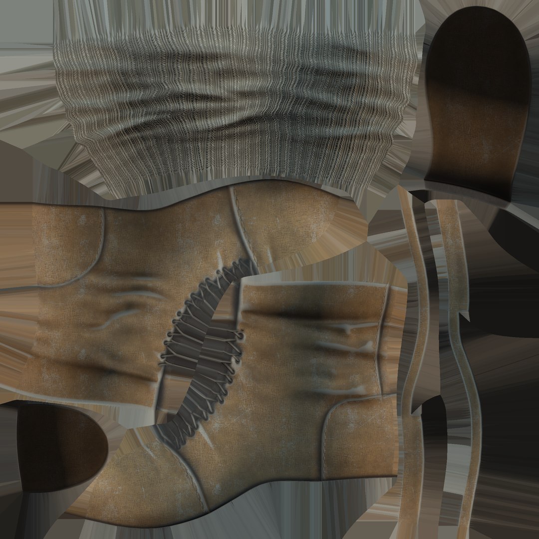 3D Mid-Calf Mountain Trekking Boots With Socks - TurboSquid 2072177