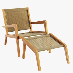 3D BLOC Ibiza Occasional Armchair and Ottoman 3D model model