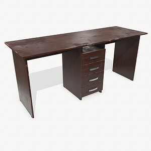3D model low-poly old desk