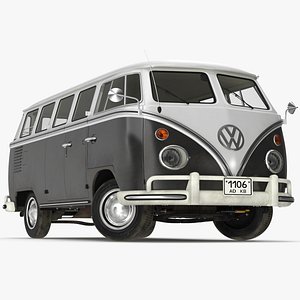 Vintage Volkswagen Type 2 Bus Rigged for Cinema 4D